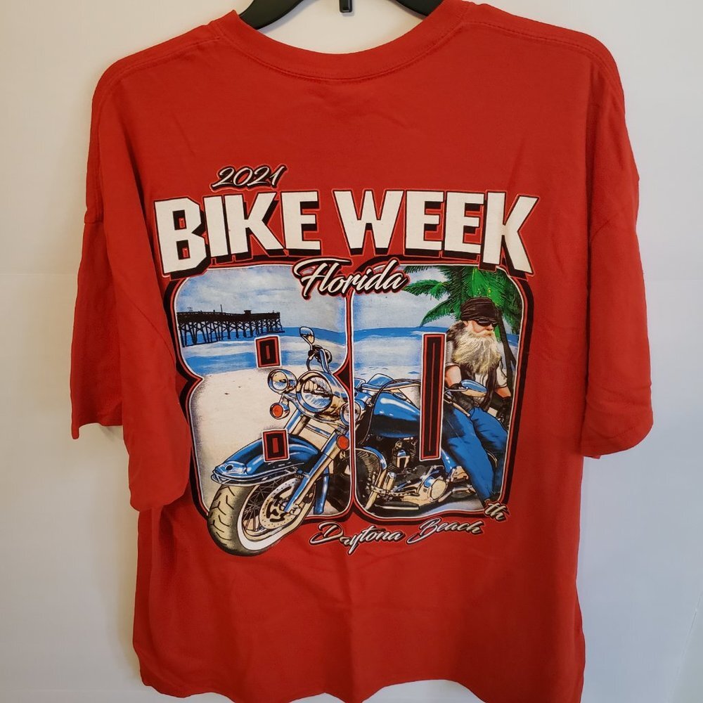 80th Anniversary Bike Week Daytona Beach 2021, short sleeve T-shirt Size 2XL - Picture 3 of 5